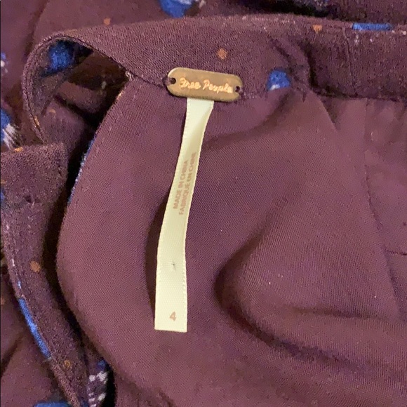 Free People Purple Blue Floral Long Sleeve Dress - Picture 6 of 6